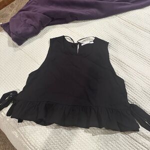 Altar'd State Black Ruffle Tank Top